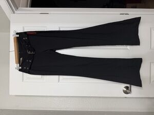 Y2K RARE Prada Red Label Hip Hugger low rise FLARED Black Dress Pants S